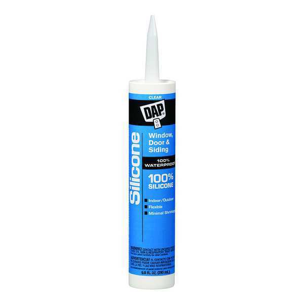 WL01 1PC Dap Window, Door & Siding Sealant, 9.8 oz, Cartridge, Clear, Silicone Rubber Base