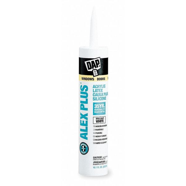 WL01 1PC Dap Silicone Caulk, Alex Plus, 10 oz, Cartridge, White
