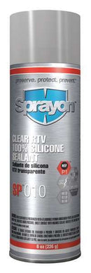 WL01 1PC Sprayon Mildew and Water Resistant RTV Silicone Sealant, 8 oz, Clear, Temp Range 80 to 450 Degrees F