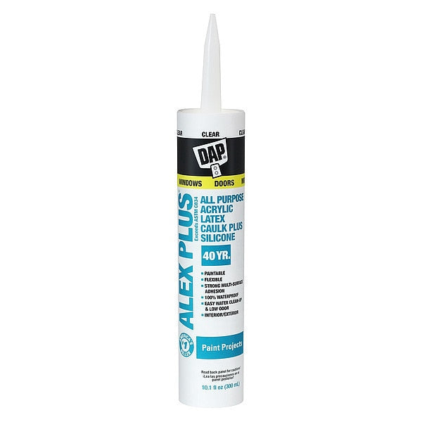WL01 1PC Dap Caulk, 10.1 fl oz, Cartridge, Clear, Hybrid Base