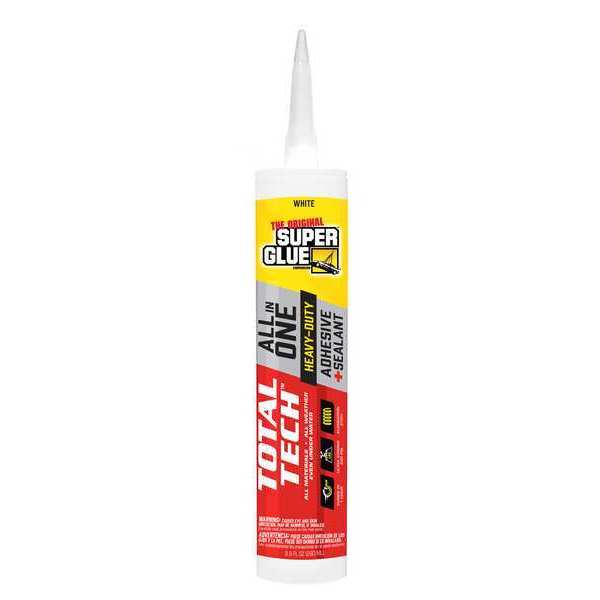WL01 1PC Super Glue Construction Adhesive, Total Tech Series, White, 9.8 oz, Cartridge