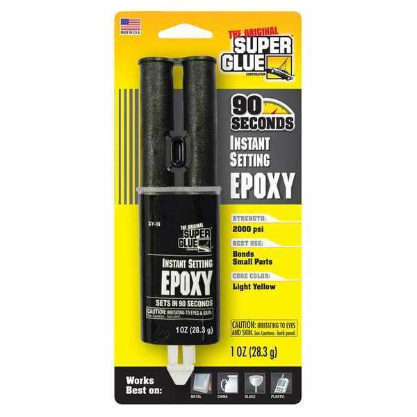 WL01 1PC Super Glue Epoxy Adhesive, Yellow, 1:01 Mix Ratio, 24 hr Functional Cure, Syringe