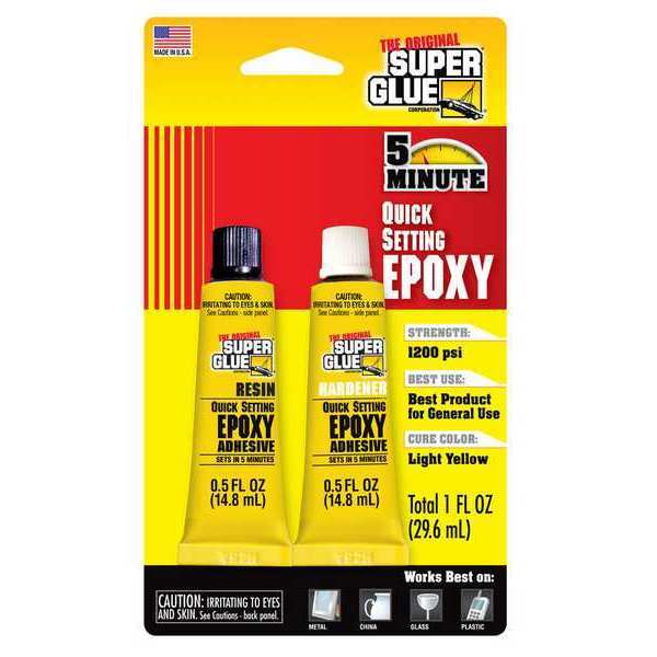 WL01 1PC Super Glue Epoxy Adhesive, Yellow, 1:01 Mix Ratio, 24 hr Functional Cure, Tube