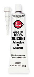 WL01 1PC Pro Seal Waterproof RTV Silicone Sealant, 3 oz, Clear, Temp Range -75 to 500 Degrees F