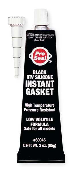 WL01 1PC Pro Seal Oil-Resistant RTV Silicone Sealant, 3 oz, Black, Temp Range -75 to 500 Degrees F