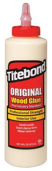 WL01 1PC Titebond Wood Glue, Original Series, Yellow, 24 hr Full Cure, 16 oz, Bottle
