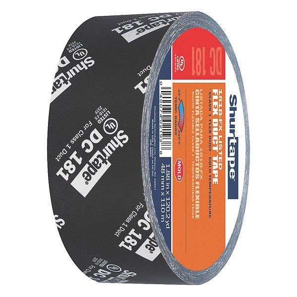 WL01 1PC Shurtape HVAC Tape, 48 x 110m, 3 mil, Black Printed