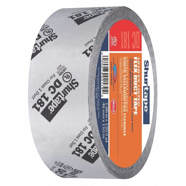 WL01 1PC Shurtape HVAC Tape, 48x110m, 3 mil, Silver Metallic