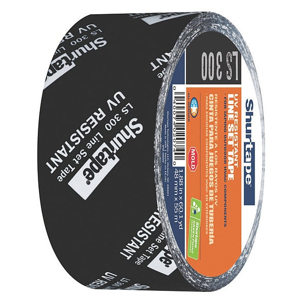 WL01 1PC Shurtape HVAC Tape, 48mm x 55m, 3 mil, Black