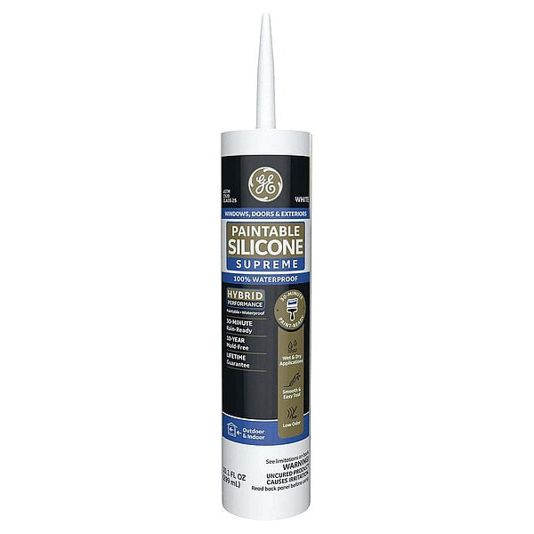 WL01 1PC Ge Sealant, 10.1 oz, Cartridge, White, Silicone Base