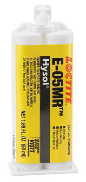 WL01 1PC Loctite Epoxy Adhesive, E-05MR Series, Clear, 1:01 Mix Ratio, 15 min Functional Cure, Dual-Cartridge