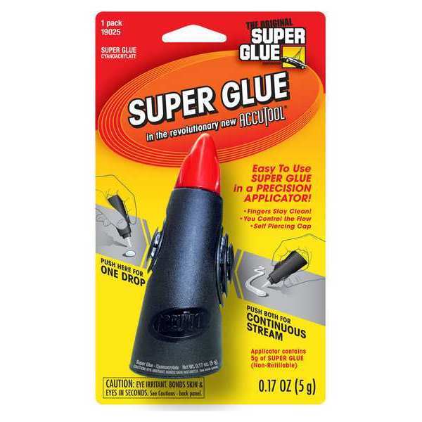 WL01 1PC Super Glue Instant Adhesive, Accutool Series, Clear, 0.17 oz, Tube