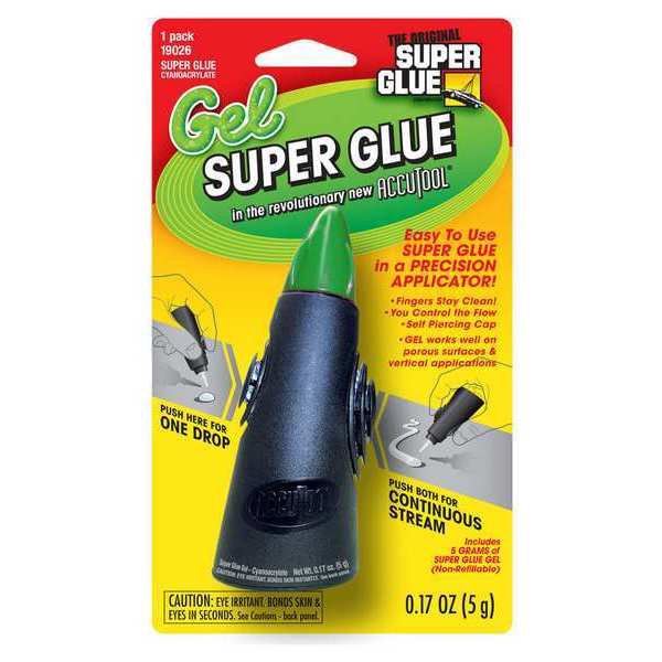WL01 1PC Super Glue Instant Adhesive, Accutool Series, Clear, 0.17 oz, Tube