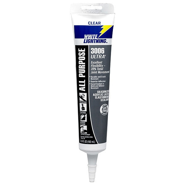 WL01 1PC White Lightning Acrylic Latex Sealant, Clear, 3006 Ultra