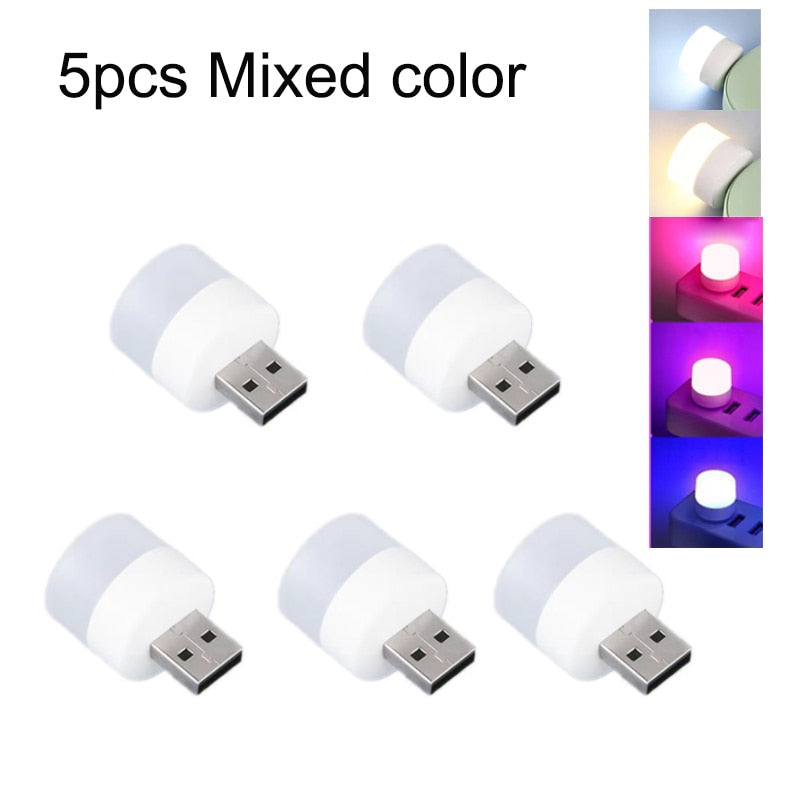 SK708-USB Plug Lamp Computer Mobile Power Charging USB Small Book Lamps LED Eye Protection Reading Light Small Round Light Night