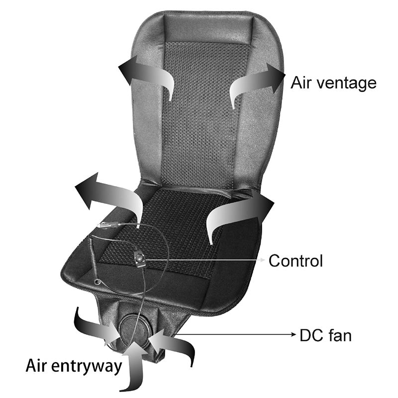 SK845-Black And Gray Car Cool Air Seat Cushion