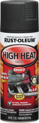 WL01 Rust-Oleum Rust-Oleum Stops Rust Flat Black 12 Oz. High Heat Spray Paint