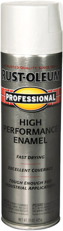WL01 Rust-Oleum Rust-Oleum Professional Fast Dry 15 Oz. Gloss High Performance Enamel Spray Paint, White