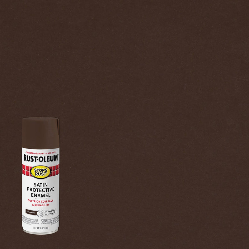 WL01 Rust-Oleum Rust-Oleum Stops Rust Decor 12 Oz. Satin Spray Paint, Dark Brown
