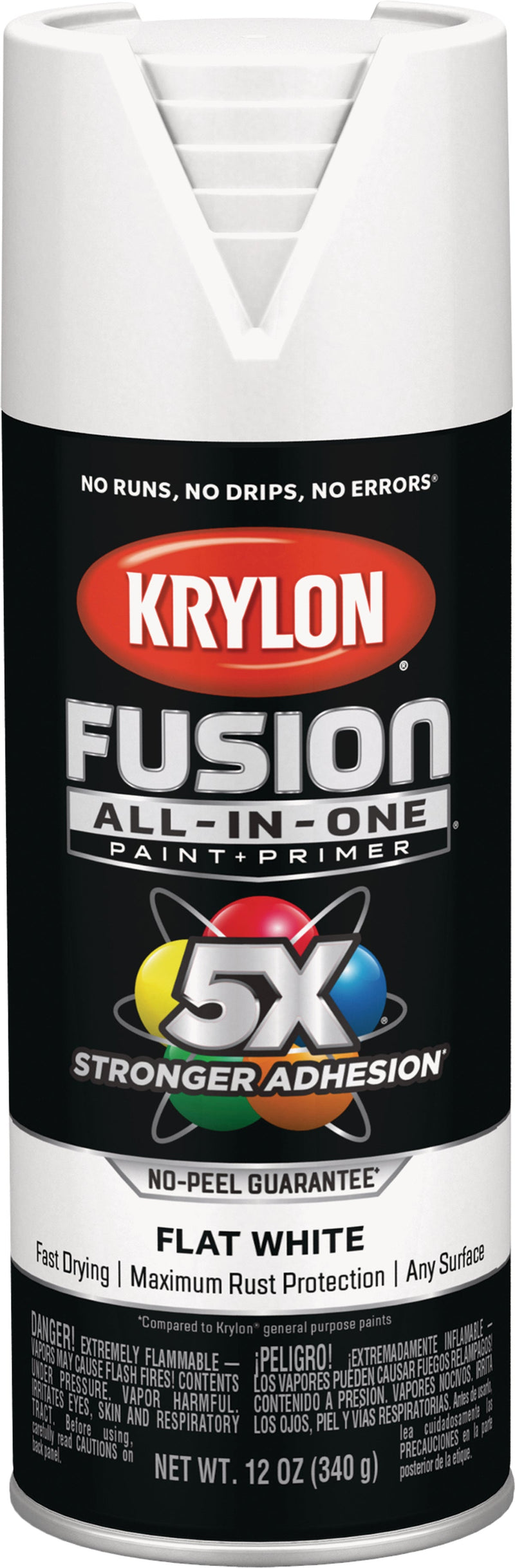 WL01 Krylon Krylon Fusion All-In-One Flat Spray Paint & Primer, White
