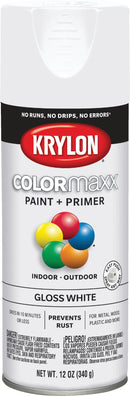 WL01 Krylon Krylon ColorMaxx 12 Oz. Gloss Spray Paint, White