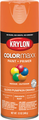 WL01 Krylon Krylon ColorMaxx 12 Oz. Gloss Spray Paint, Pumpkin Orange