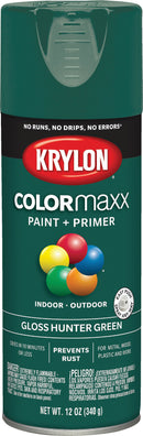 WL01 Krylon Krylon ColorMaxx 12 Oz. Gloss Spray Paint, Hunter Green