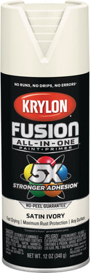 WL01 Krylon Krylon Fusion All-In-One Satin Spray Paint & Primer, Ivory