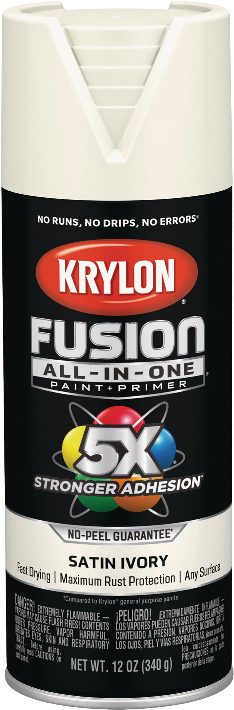 WL01 Krylon Krylon Fusion All-In-One Satin Spray Paint & Primer, Ivory