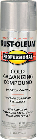 WL01 Rust-Oleum Rust-Oleum Professional 20 Oz. Flat Galvanizing Compound Spray Paint, Cold Galvanized