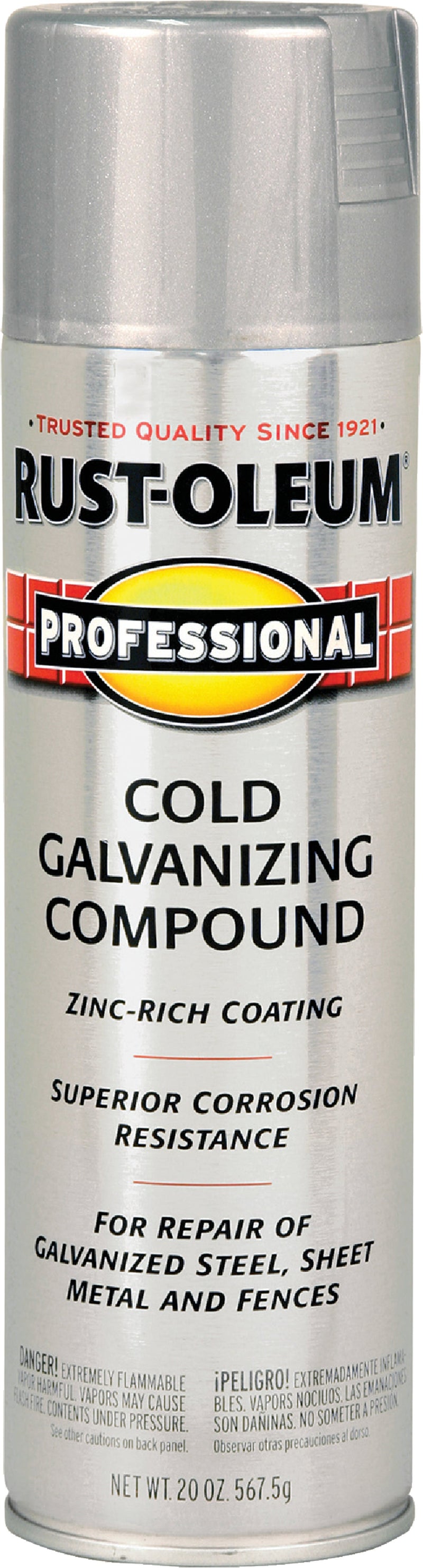 WL01 Rust-Oleum Rust-Oleum Professional 20 Oz. Flat Galvanizing Compound Spray Paint, Cold Galvanized