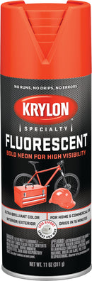 WL01 Krylon Krylon 11 Oz. Fluorescent Spray Paint, Red-Orange