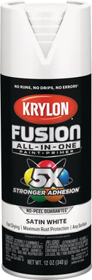 WL01 Krylon Krylon Fusion All-In-One Satin Spray Paint & Primer, White