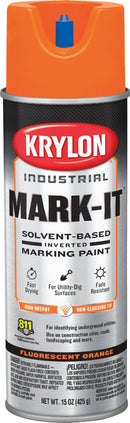 WL01 Krylon Krylon Mark-It 730708 Industrial SB Fluorescent Orange Inverted Marking Paint
