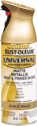WL01 Rust-Oleum Rust-Oleum Universal 11 Oz. Matte Metallic Sunlit Brass Spray Paint