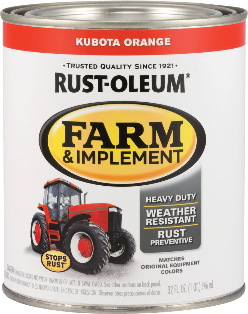 WL01 Rust-Oleum Rust-Oleum 1 Quart Kubota Orange Gloss Farm & Implement Enamel