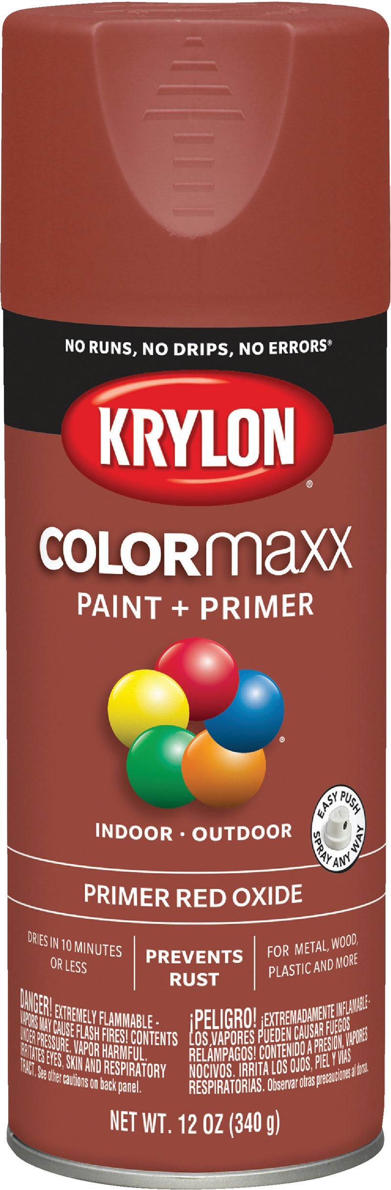 WL01 Krylon Krylon ColorMaxx Ruddy Brown 12 Oz. All-Purpose Spray Paint Primer