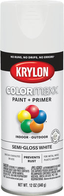 WL01 Krylon Krylon ColorMaxx 12 Oz. Semi-Gloss Spray Paint, White