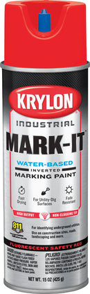 WL01 Krylon Krylon Mark-It 732408 Industrial WB Fluorescent Red Inverted Marking Paint
