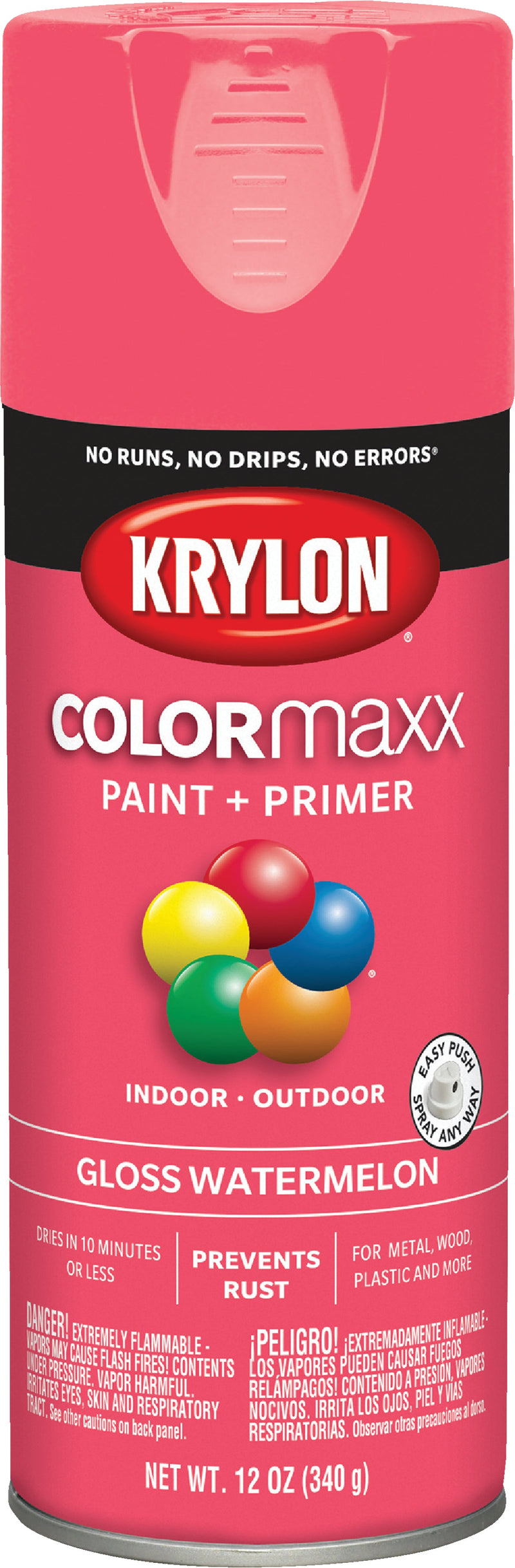 WL01 Krylon Krylon ColorMaxx 12 Oz. Gloss Spray Paint, Watermelon