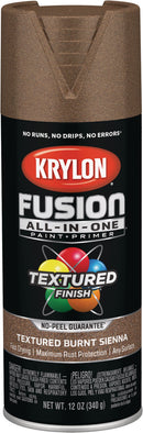 WL01 Krylon Krylon Fusion All-In-One Textured Spray Paint & Primer, Burnt Sienna
