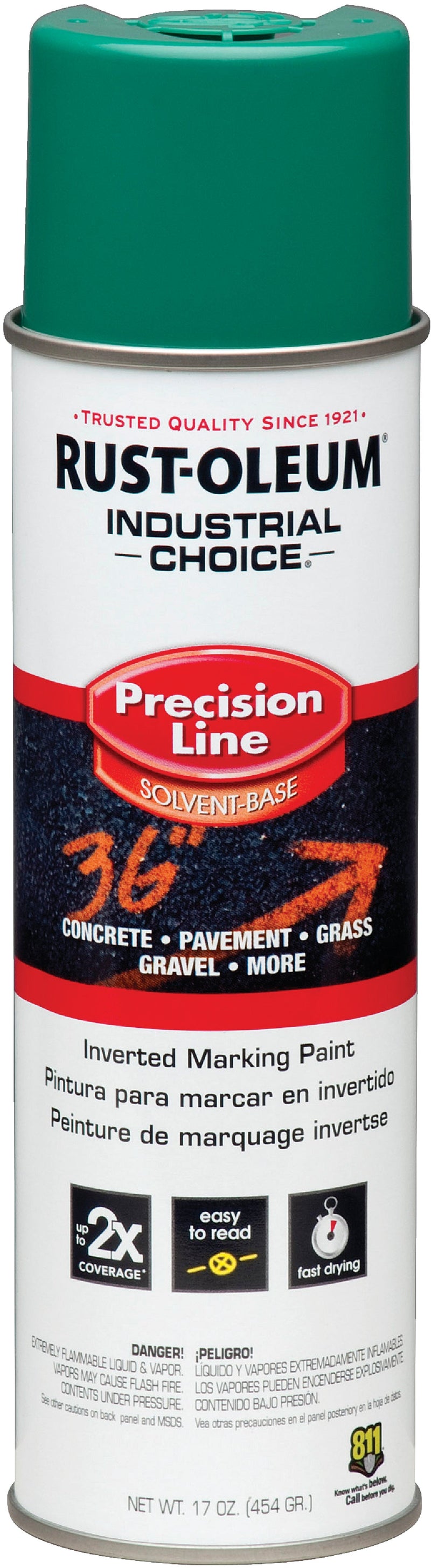 WL01 Rust-Oleum Rust-Oleum Industrial Choice Safety Green 17 Oz. Inverted Marking Spray Paint