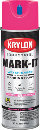 WL01 Krylon Krylon Mark-It 732308 Industrial WB Fluorescent Pink Inverted Marking Paint