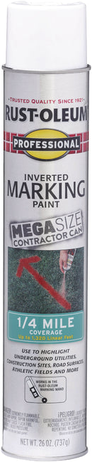 WL01 Rust-Oleum Rust-Oleum Professional 26 Oz. Mega White Inverted Marking Spray Paint