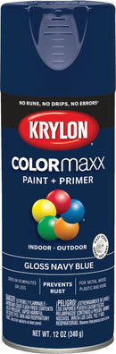 WL01 Krylon Krylon ColorMaxx 12 Oz. Gloss Spray Paint, Navy Blue