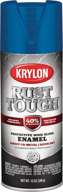 WL01 Krylon Krylon Rust Tough 12 Oz. Gloss Alkyd Enamel Spray Paint, Blue