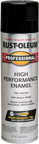 WL01 Rust-Oleum Rust-Oleum Professional Fast Dry 15 Oz. Gloss High Performance Enamel Spray Paint, Black