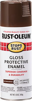 WL01 Rust-Oleum Rust-Oleum Stops Rust Leather Brown Gloss 12 Oz. Anti-Rust Spray Paint