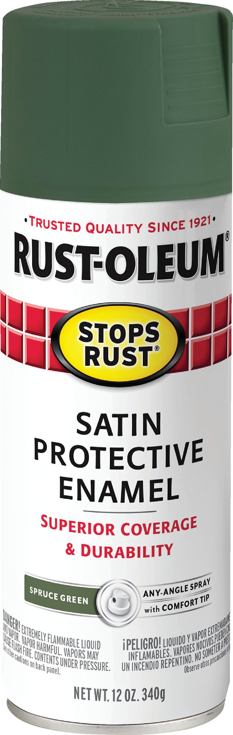 WL01 Rust-Oleum Rust-Oleum Stops Rust Decor 12 Oz. Satin Spray Paint, Spruce Green