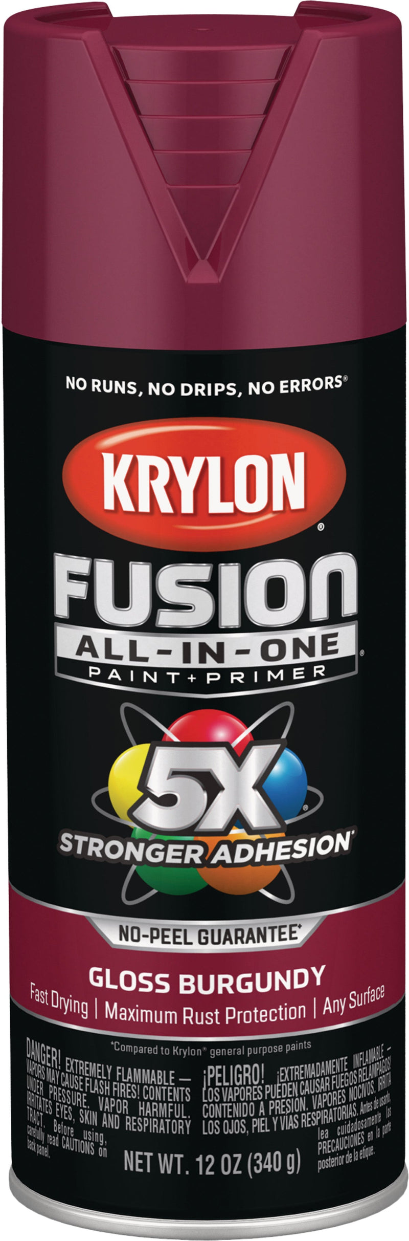 WL01 Krylon Krylon Fusion All-In-One Gloss Spray Paint & Primer, Burgundy